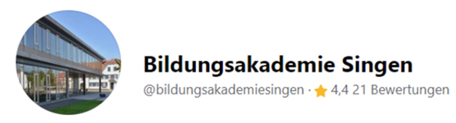 Bild der Facebook Startseite von der Bildungsakademie Singen 